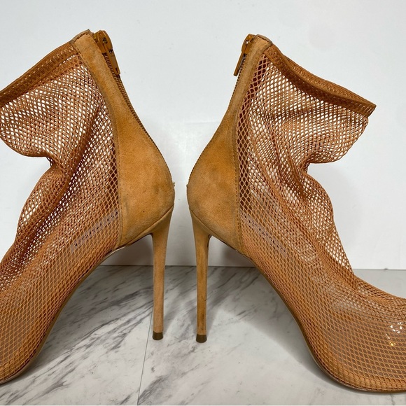 Steve Madden Vielo Orange Fish Net Pointy Toe Heeled Bootie 8 1/2 M - Picture 10 of 16